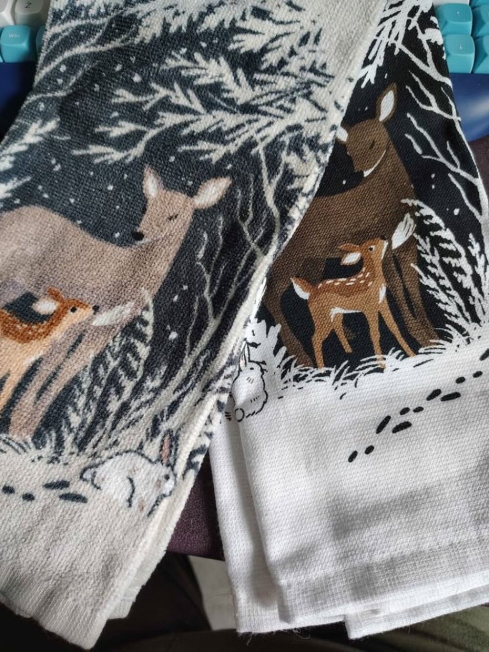 4pc Rustic Wildlife Bear and Deer Kitchen Towel Set